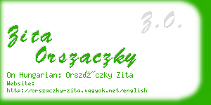 zita orszaczky business card